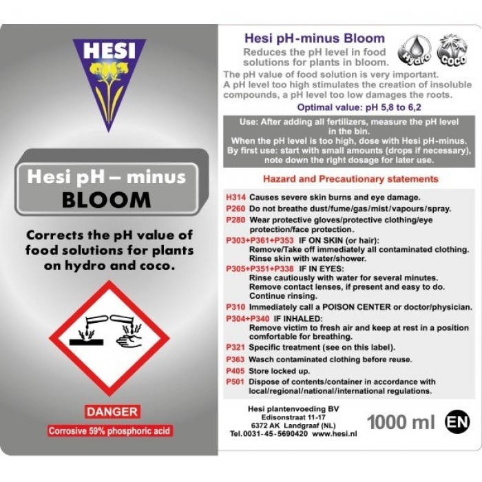 Hesi pH Down Bloom 1lit