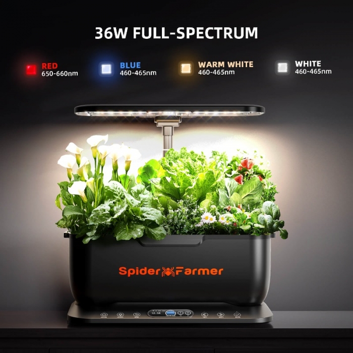 Spider Farmer SmartG12 Hydroponics Growing System Indoor Herb Garden With APP & Wifi Controlled