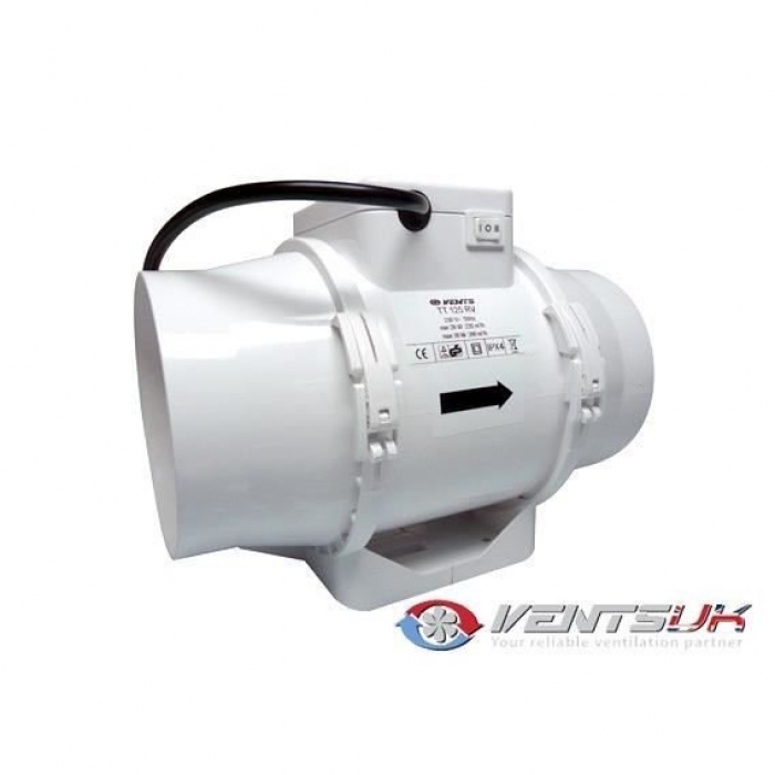 Vents Extractor TTRV 125mm 2 Speeds 220-280mᶟ/h