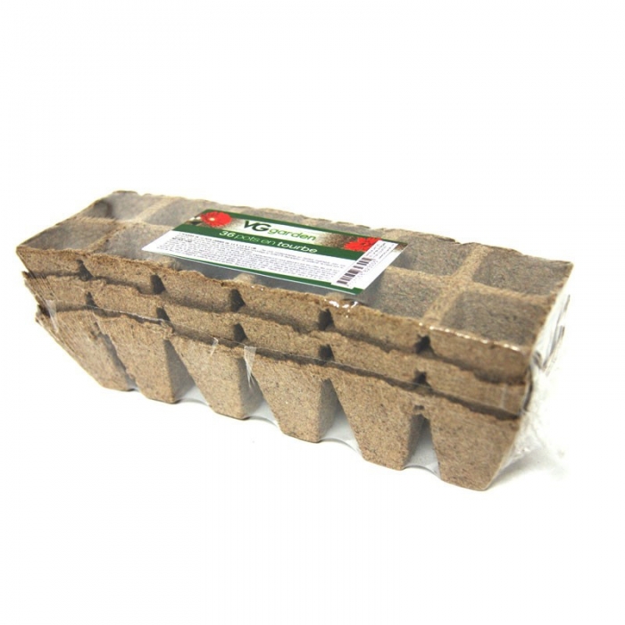 VG GARDEN - 36 square peat pots 3.5x3.5x5cm