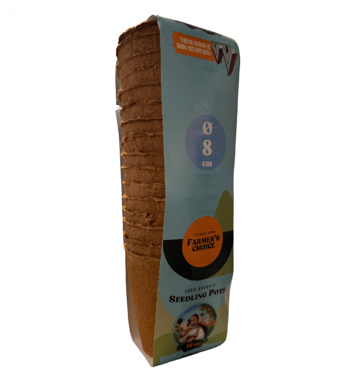 Βιοδιασπώμενα Στρόγγυλα Γλαστράκια 8cm - 16pcs