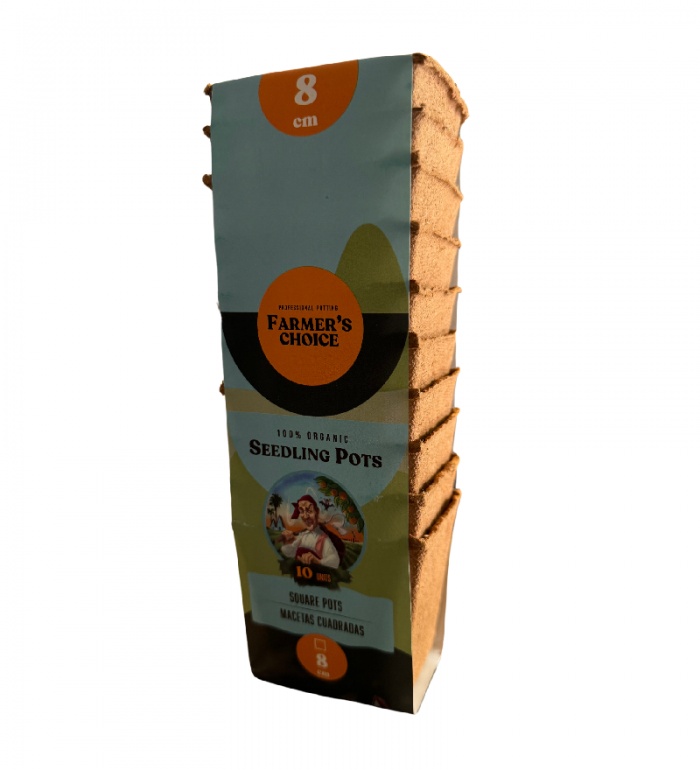 Βιοδιασπώμενα Τετράγωνα Γλαστράκια 8cm - 10pcs