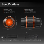 2025 New Spider Farmer 150mm Inline Fan Kits 680mᶟh with Speed Controller