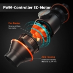 2025 Spider Farmer 150mm  Inline Duct Fan with GGS Controller 680mᶟ/h