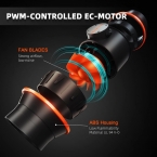 Spider Farmer 100mm Inline Duct Fan with Speed Controller 345mᶟ/h